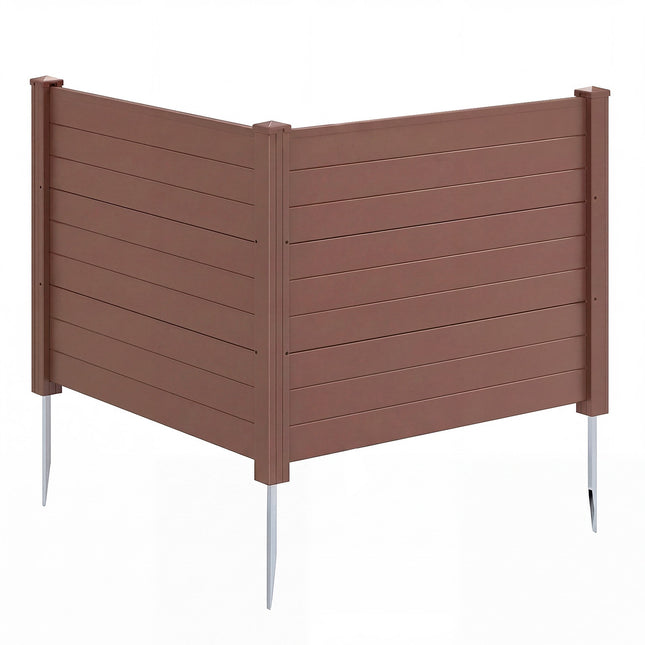 Paravan de intimitate pentru exterior 122 x 95 cm, 2 panouri, maro