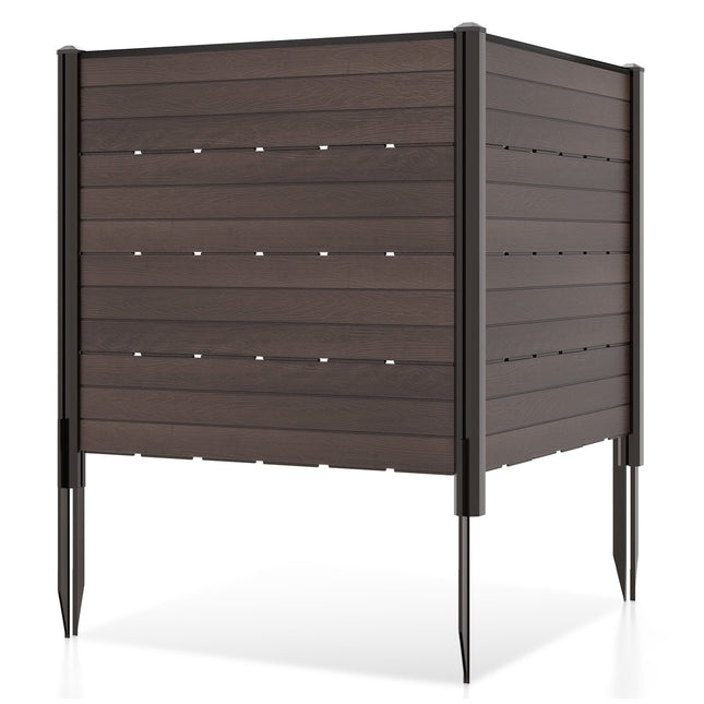 Ecran de intimitate pentru gard exterior, 2 panouri HDPE, 5 țăruși