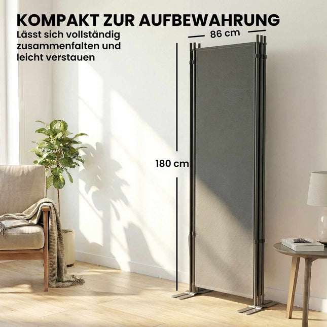 Paravan exterior, 3 panouri metalice, gri închis, UV 30+