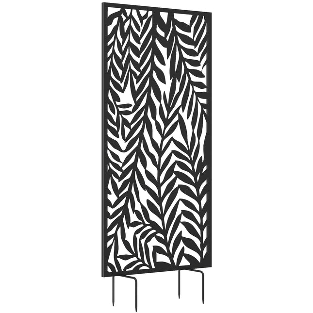 Paravan de intimitate pentru exterior, metalic, 65x130 cm, negru