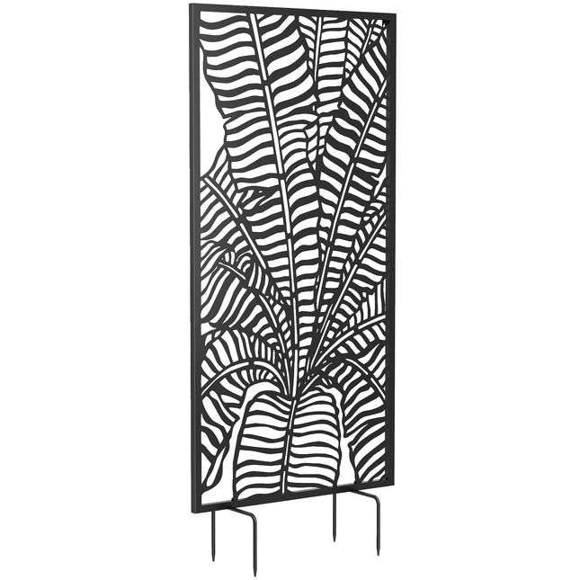 Paravan de intimitate pentru exterior, metalic, montabil pe perete, 65x130 cm