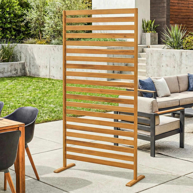 Paravan de intimitate pentru exterior, lemn natural, 80x170 cm