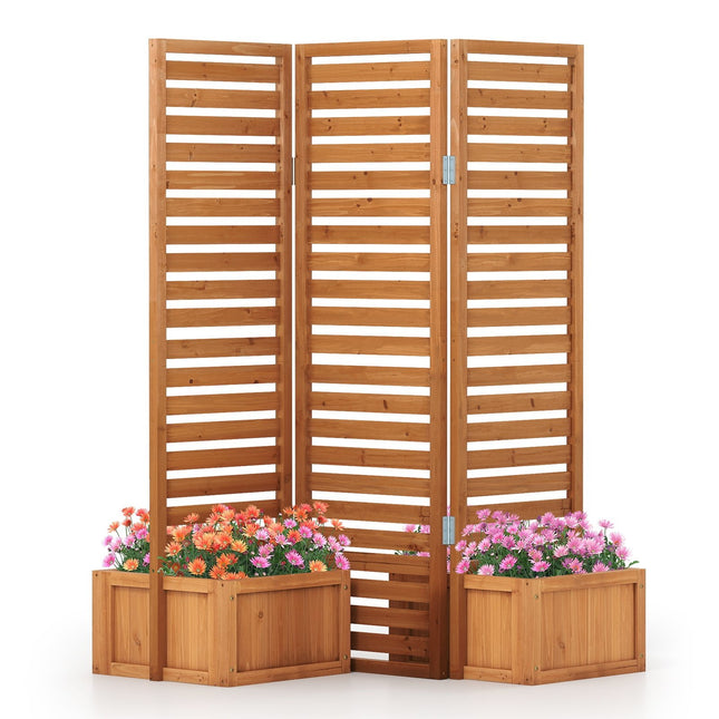 Ecran de intimitate pentru exterior cu jardiniere – Design 2 în 1