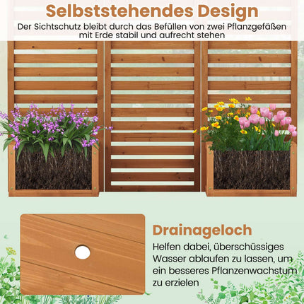 Ecran de intimitate pentru exterior cu jardiniere – Design 2 în 1