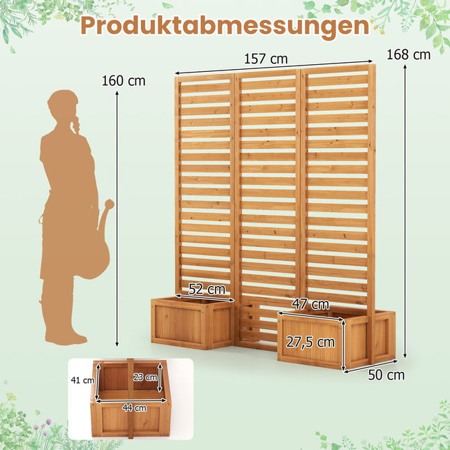 Ecran de intimitate pentru exterior cu jardiniere – Design 2 în 1