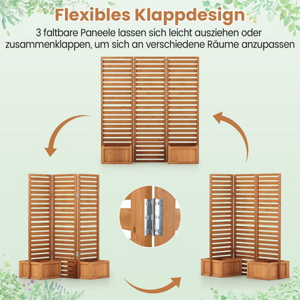 Ecran de intimitate pentru exterior cu jardiniere – Design 2 în 1