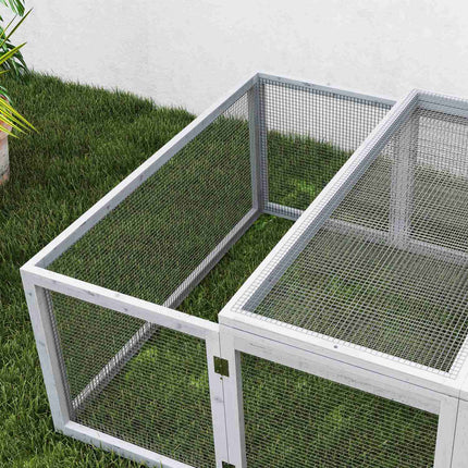 Cușcă pentru iepuri de exterior, lemn de brad rezistent la intemperii, 181x100x48cm