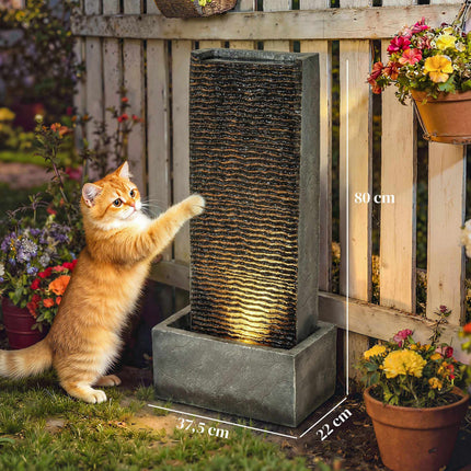 Fântână de exterior din rășină cu lumini LED, 80 cm