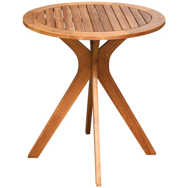 Masă rotundă de bistrot pentru exterior, lemn masiv de eucalipt, 69 cm