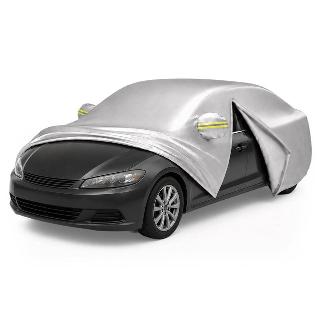 Husă auto pentru sedan, argintie, 435–470 cm