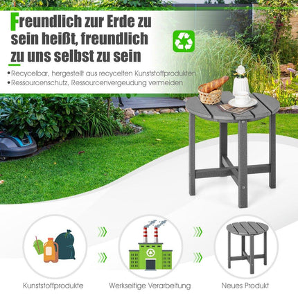 Masuta laterala de exterior, HDPE rezistent la intemperii, 46 cm, gri