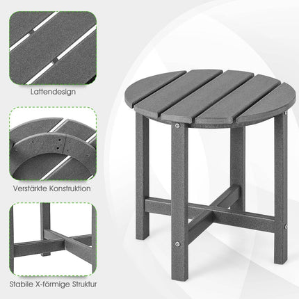 Masuta laterala de exterior, HDPE rezistent la intemperii, 46 cm, gri