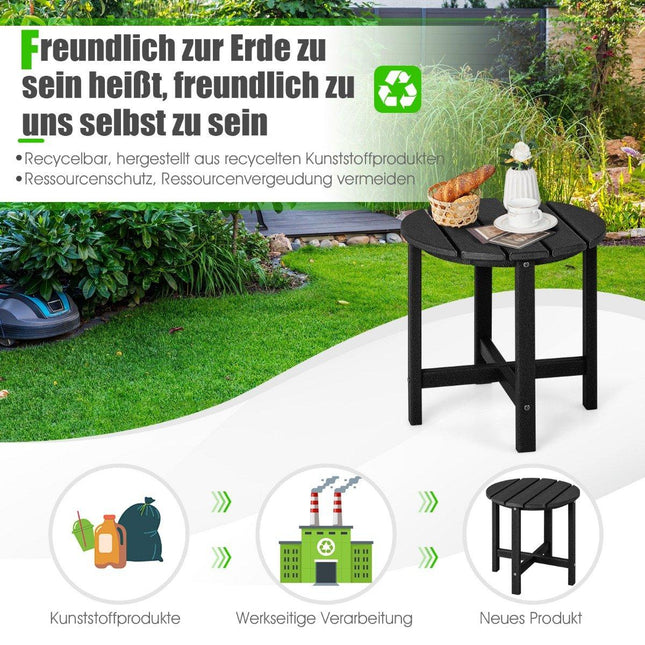 Masuta laterala de exterior, HDPE rezistent la intemperii, negru, 46 cm