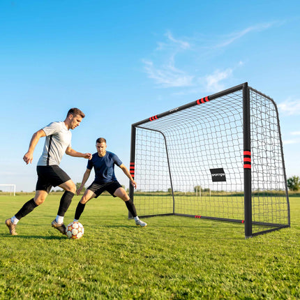 Poartă de fotbal pentru exterior 300x200 cm cu plasă și căptușeală din spumă