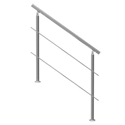 Outdoor Stair Handrail 47.2 Inch, Stainless Steel, 2 Bars