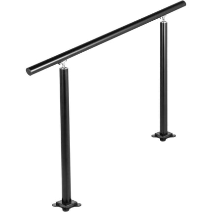 Outdoor Stair Handrail, 4 Ft Adjustable Black Aluminum