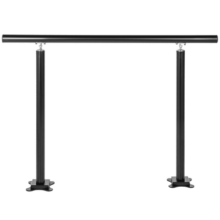 Outdoor Stair Handrail, 4 Ft Adjustable Black Aluminum