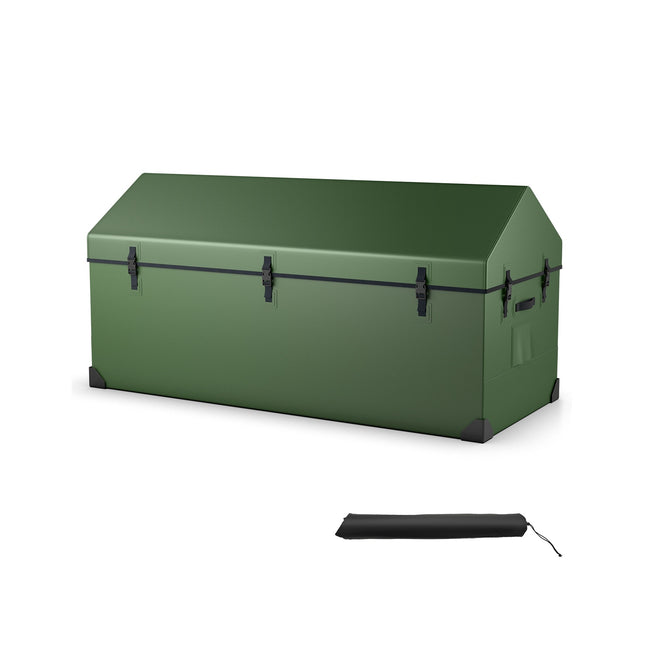 Cutie de depozitare pentru exterior, impermeabilă, ventilată, 658 l, verde