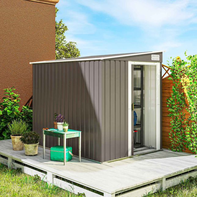 Șopron de depozitare exterior, 7x5 ft, oțel galvanizat, ventilat