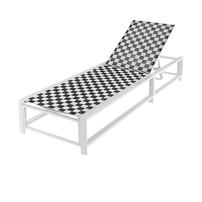 Șezlong de exterior cu roți, spătar reglabil, capacitate 180 kg