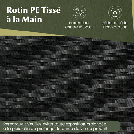 Set masă de exterior cu 2 scaune, ratan PE și lemn de salcâm