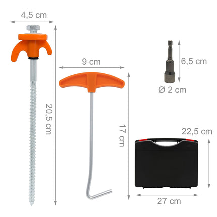 Cuie de cort pentru exterior cu adaptor de găurit, set de 20 de bucăți