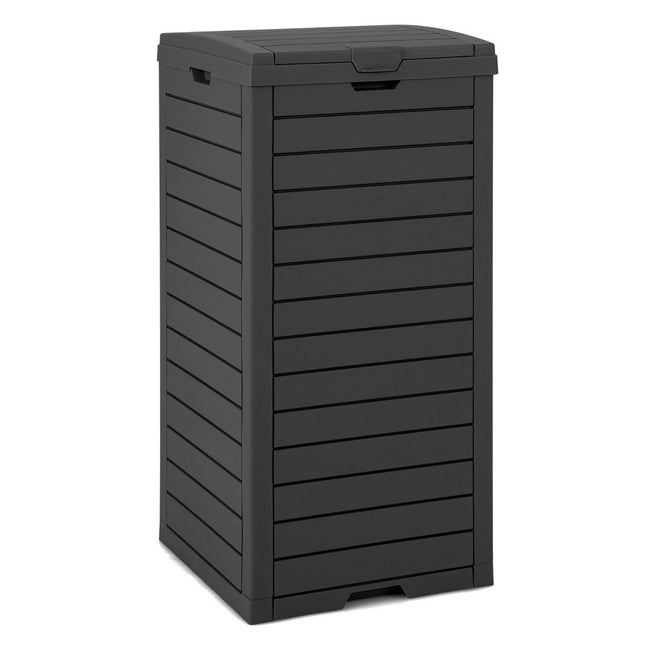 Coș de gunoi în aer liber cu capac, tavă extensibilă, 118 l, negru