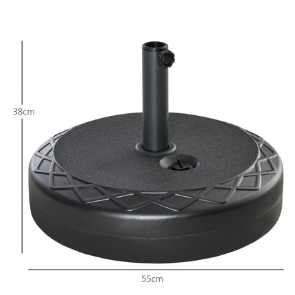 Bază pentru umbrelă de exterior, HDPE, compatibilă cu tije de 38/48 mm, neagră