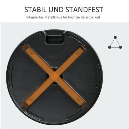 Bază pentru umbrelă de exterior, HDPE, compatibilă cu tije de 38/48 mm, neagră