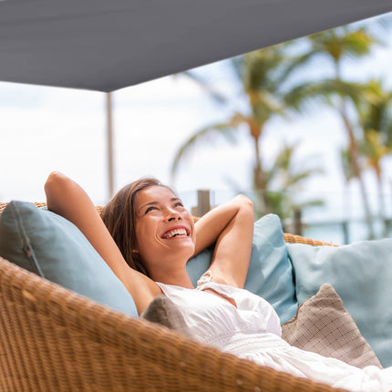 Parasol de exterior rezistent la intemperii - dreptunghiular gri
