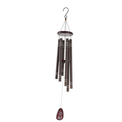 Outdoor Wind Chimes, 42-Inch, 6-Tube Deep Tone – Dark Brown