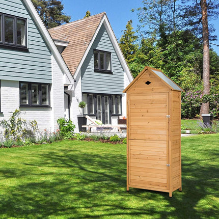 Șopron de grădină din lemn pentru exterior cu 5 rafturi, 70x35,5x160 cm