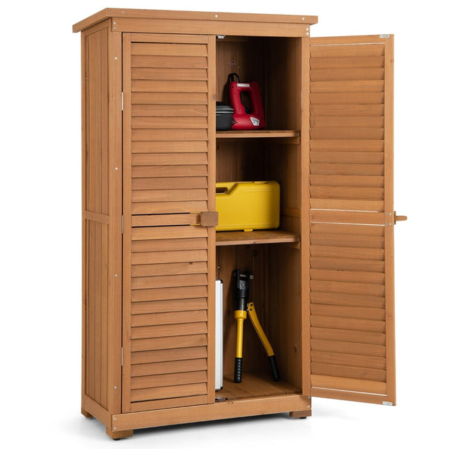 Dulap de grădină din lemn pentru exterior, 160 cm, acoperiș rezistent la intemperii
