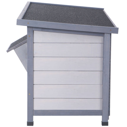Cușcă de iepuri din lemn pentru exterior, cu acoperiș din asfalt, 112x50x54 cm