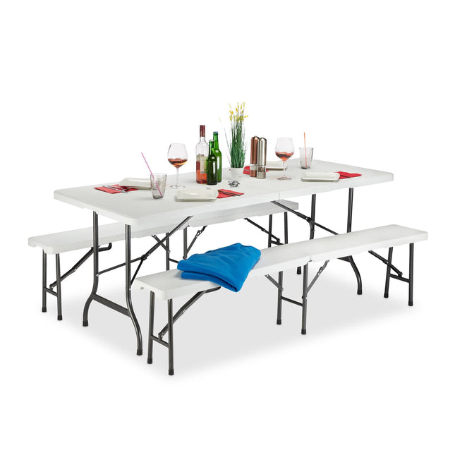 Mobilier de exterior pliabil alb