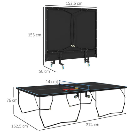 Folding outdoor table tennis table, wheels and net included