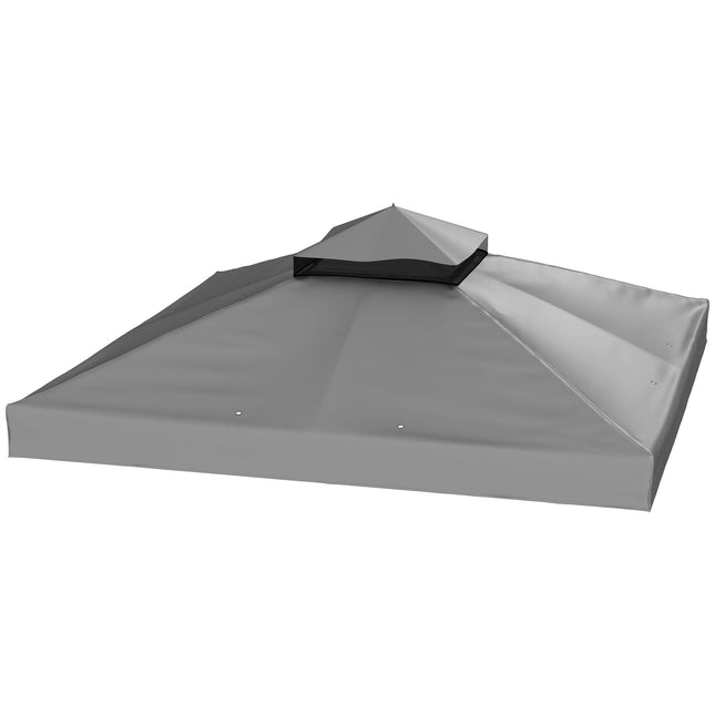 Waterproof 3x3m Gazebo Roof Replacement - Oxford Fabric, Dark Grey