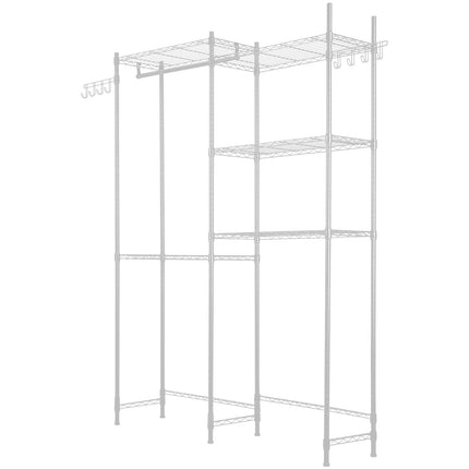 Over Washer Dryer Storage Shelf, 5-Tier, Rod and Hooks
