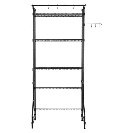 Over Washer and Dryer Storage Shelf, 3-Tier Rod, Hooks