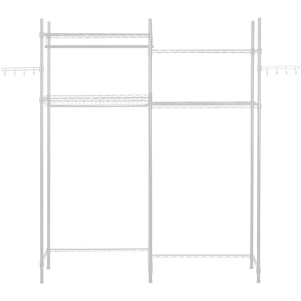 Over Washer and Dryer Storage Shelf, 4-Tier With Rod Hooks