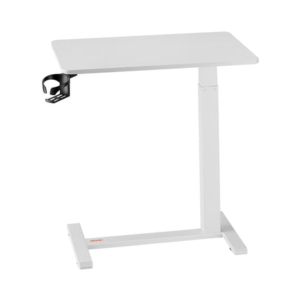 Overbed Table, Height-Adjustable Rolling Laptop Desk, Cup Holder