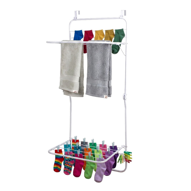 Overdoor Drying Rack, White Steel, 4.9m Drying Length