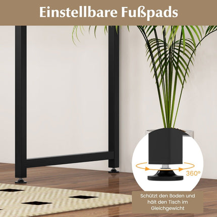 Masa PC cu suporturi reglabile pentru picioare, birou compact pentru computer, 100 x 50 x 77 cm, maro