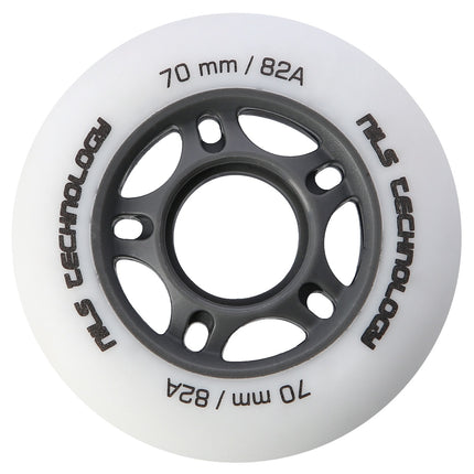 PU 70 x 24 roți albe, duritate 82A, set de 4