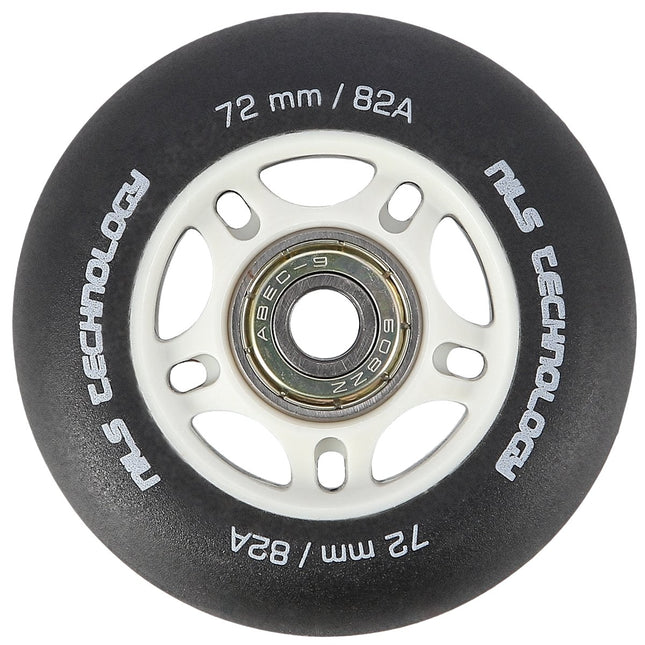 Set roți pentru skateboard și rulmenți ABEC-9 PU 72x24 82A negru