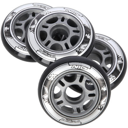 PU 84x24 82A Black Inline Skate Wheels (4 Pack)