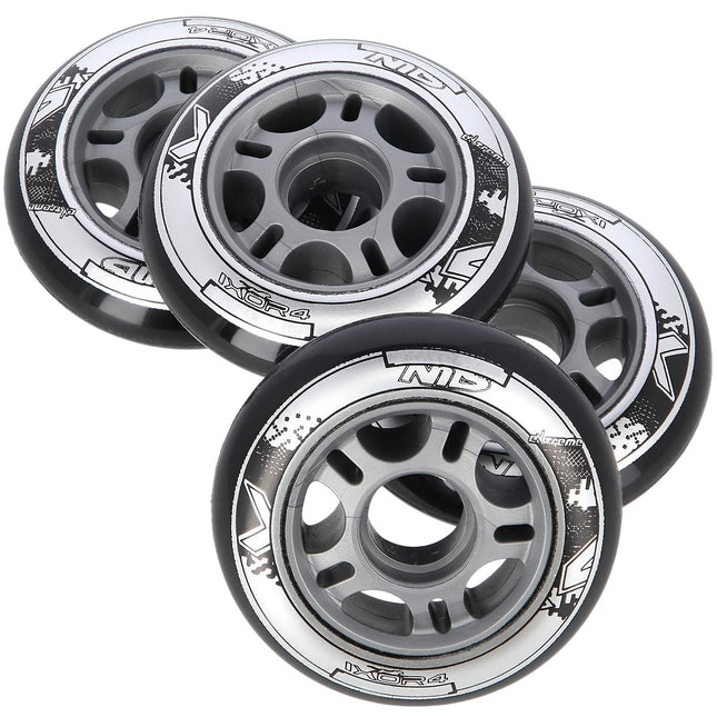 PU 84x24 82A Black Inline Skate Wheels (4 Pack)
