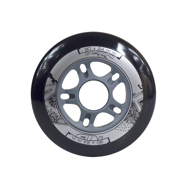 PU 90x24 82A roți negre pentru patine (set de 4)