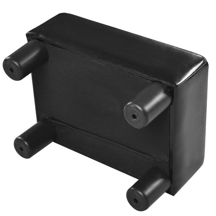 Taburet otoman din piele PU, negru, capacitate 150 kg