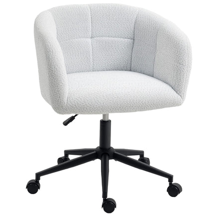 Scaun de birou căptușit, husă de pluș, design tip cadă, crem/negru